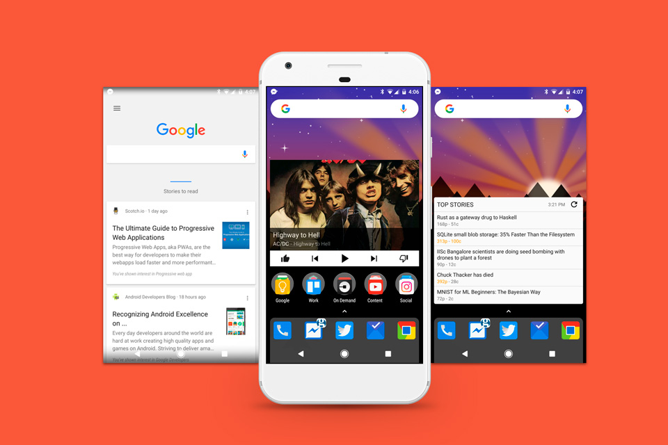 Imagem de: Nova Launcher, app que customiza Android, ganha painel lateral Google Now
