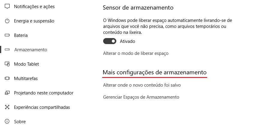 Sensor De Armazenamento Libere Espaço De Seu Disco Rígido Tecmundo 6250