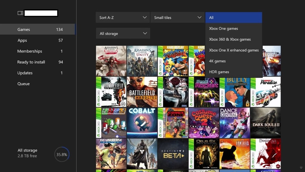 Atualização do Xbox One permitirá filtrar jogos por HDR, 4K e mais; confira 17124831361711