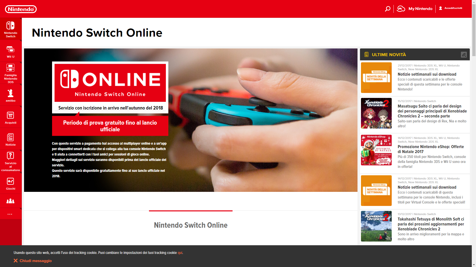 Nintendo Itália vaza que serviços online do Switch só chegam no fim de 2018