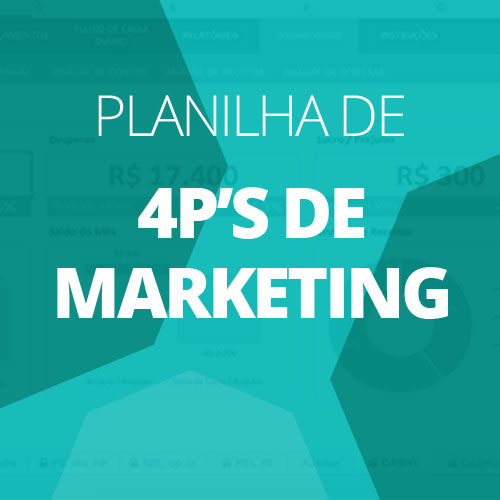 Logo Planilha dos 4P`s de Marketing Ícone Logo Planilha dos 4P`s de Marketing Ícone