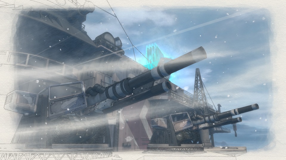 Em Valkyria Chronicles 4, você pode pedir suporte a um cruzador gigantesco