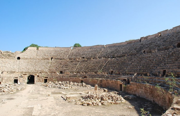 la Arena de Leptis Magna, Libia