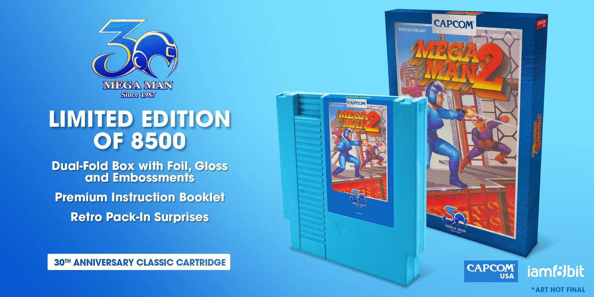 Capcom e Iam8bits anunciam versão de 30 anos dos cartuchos de Mega Man