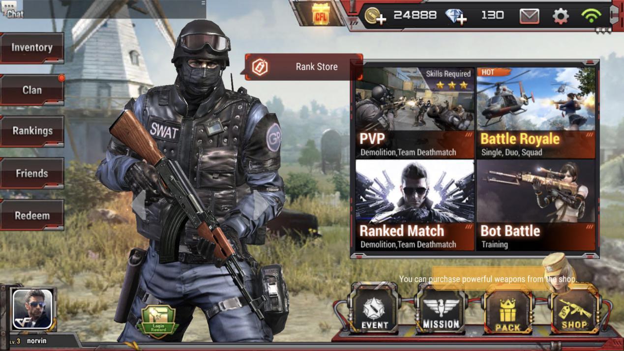 Jogo mobile de tiro CrossFire: Legends é lançado com servidores brasileiros