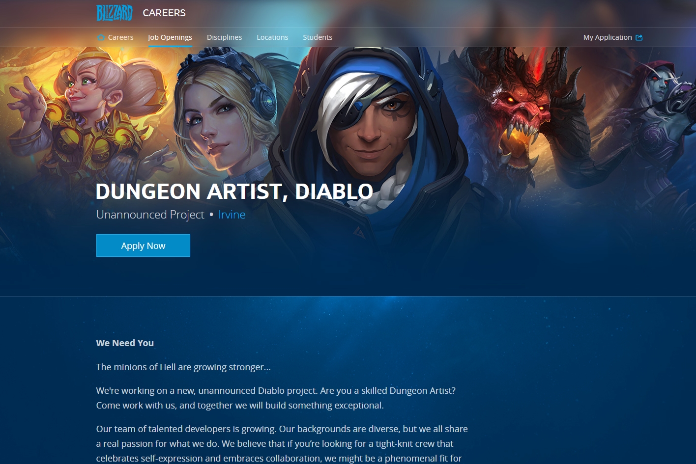 Blizzard anuncia vagas de emprego para novo projeto não anunciado de Diablo A-05151359040456