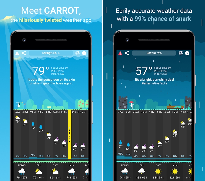 carrot weather app for android
