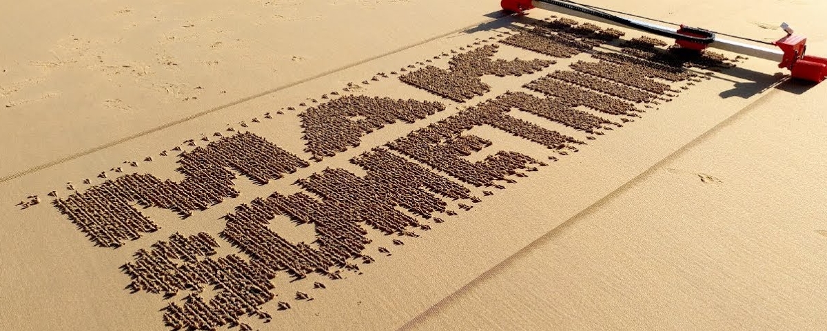 Imagem de: Espanhol cria impressora autônoma para escrever na areia