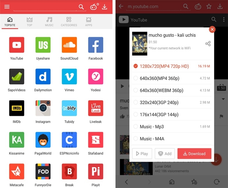 como descargar vidmate para android con uptodown