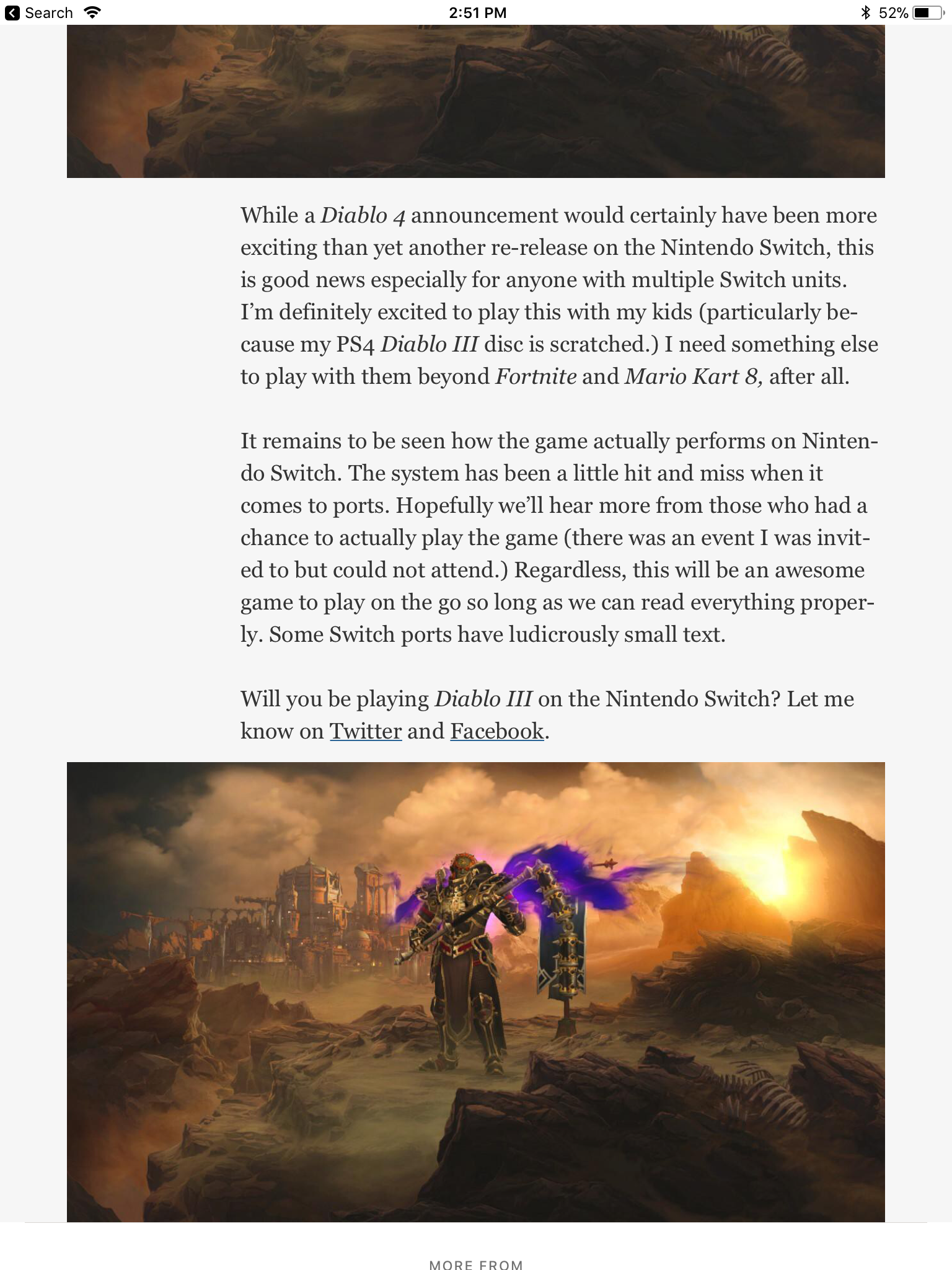 Bomba! Diablo 3 de Switch é vazado e terá conteúdo exclusivo ainda em 2018