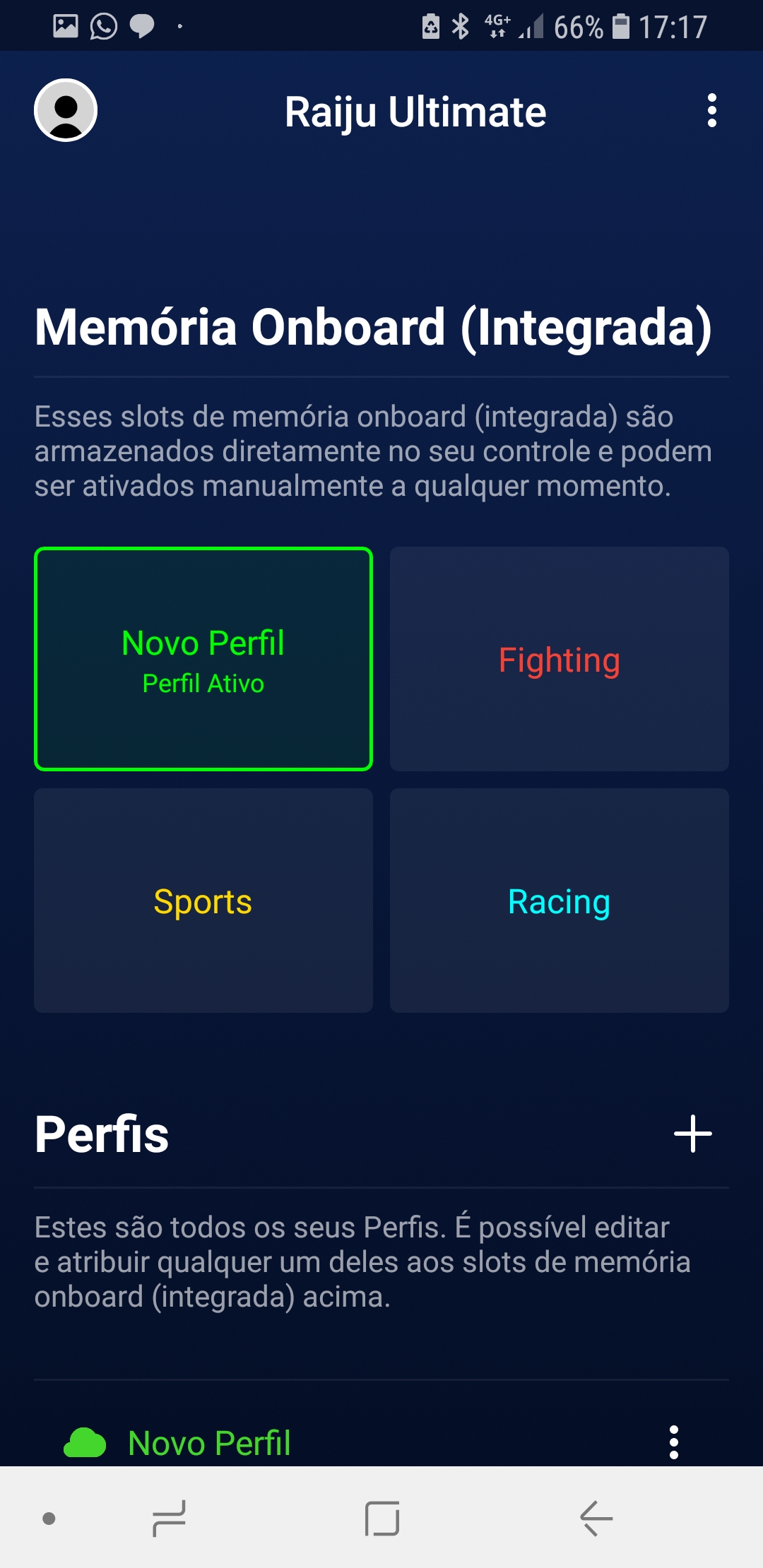 Escolha de perfis