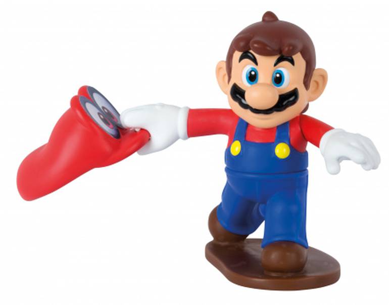 Coloque o chapéu na mão do Mario e gire o corpo dele pra trás para que ele arremesse seu chapéu. O objetivo aqui é quem acerta mais alvos de papel