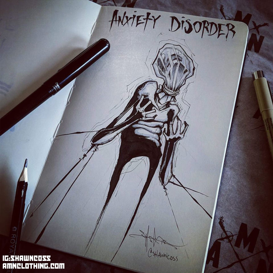 Este artista desenha doenças e transtornos para falar