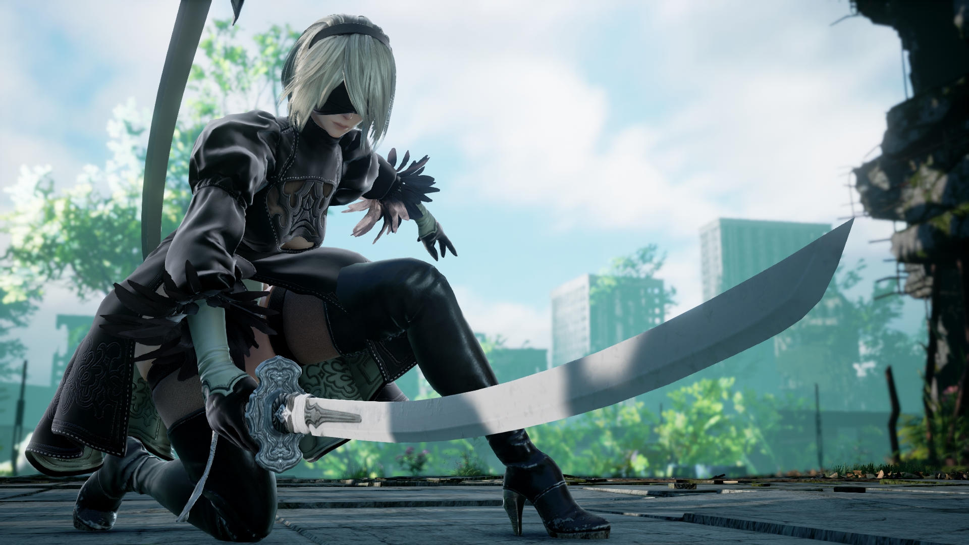 2B, de NieR: Automata, ganha diversas novas imagens em SoulCalibur VI
