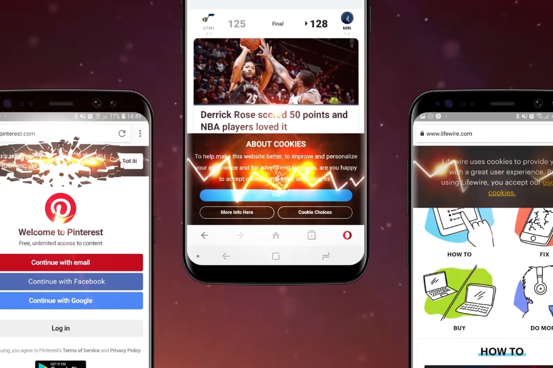 Imagem de: Opera para Android ganha um bloqueador de caixa de aviso sobre cookies