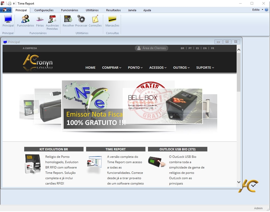 Imagem 1 do Sistema Relógio de Ponto (Portaria 1510 e 373)