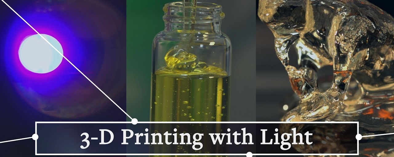 Imagem de: Impressora usa projeÃ§Ã£o luminosa para transformar gel em objetos 3D