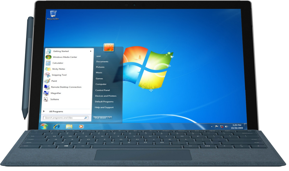 laptop with windows 7 os