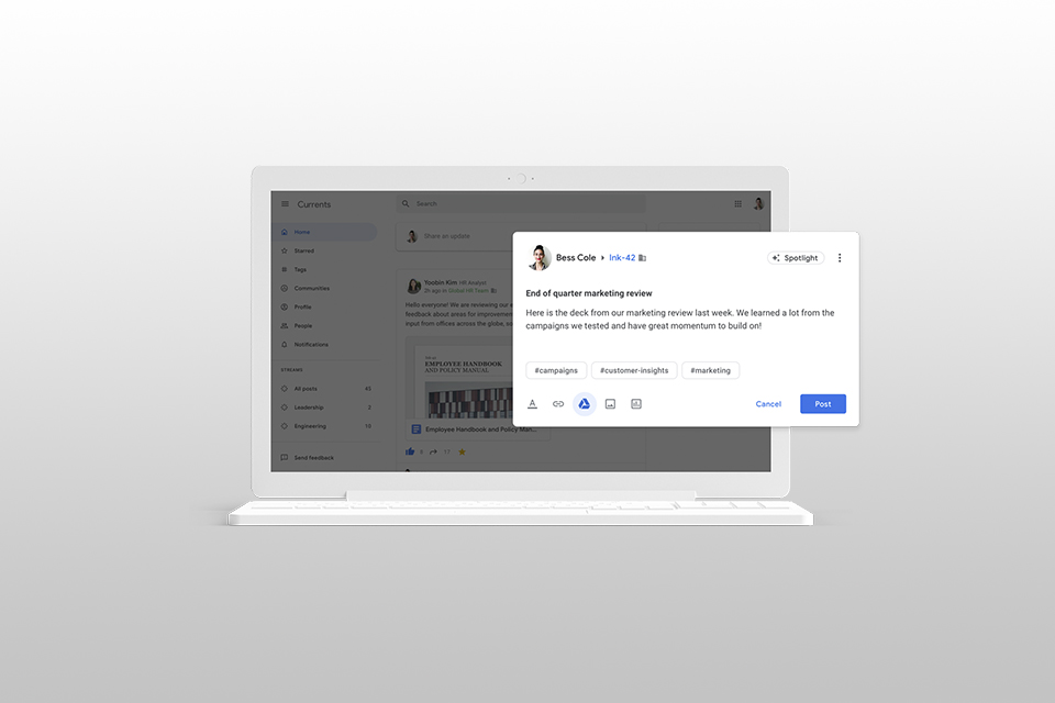 Imagem de: Currents: Google+ é transformado em app de comunicação empresarial