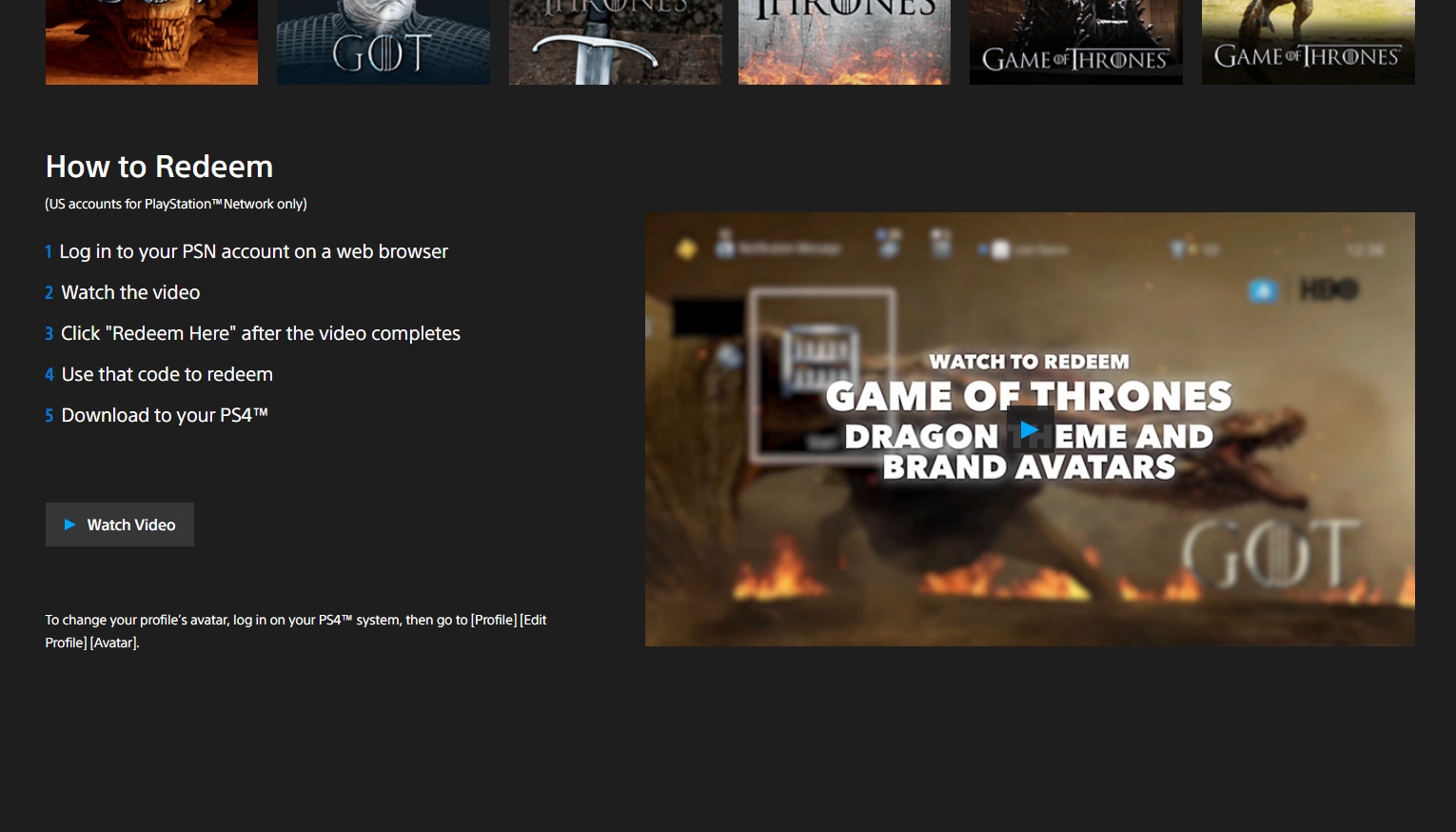 Veja como baixar um tema dinâmico grátis de Game of Thrones no seu PS4