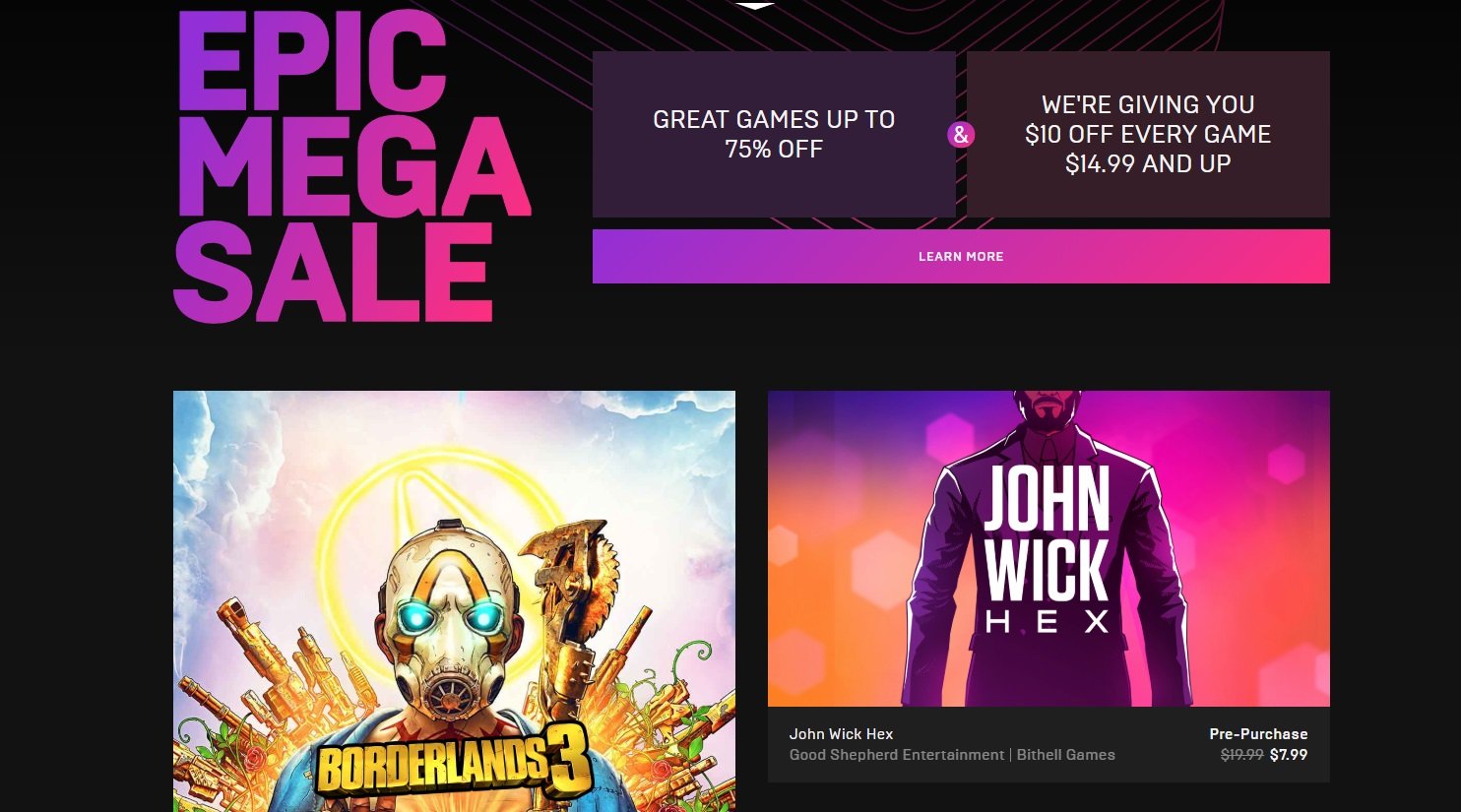 Epic Mega Sale é marcada pela retirada de games da loja da Epic Voxel