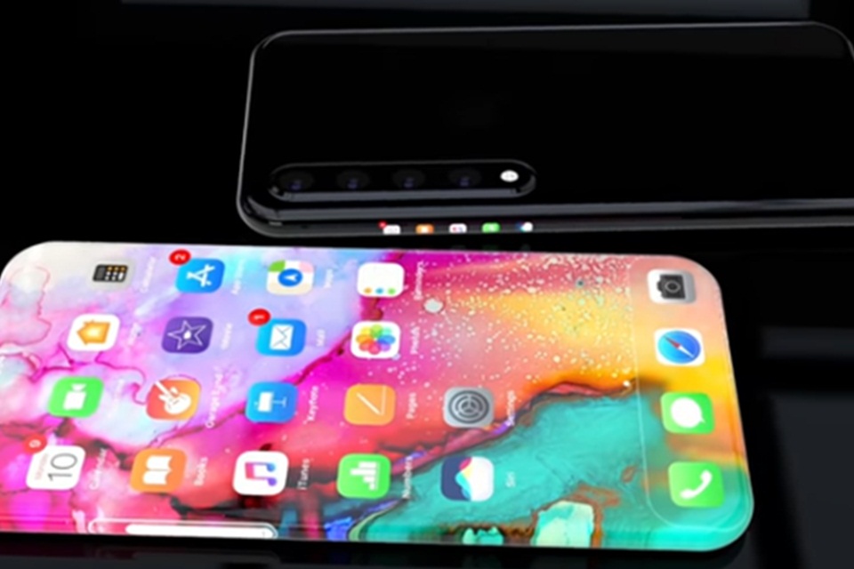 Imagem de: Designer imagina iPhone de 2019 como aparelho de tela única; confira