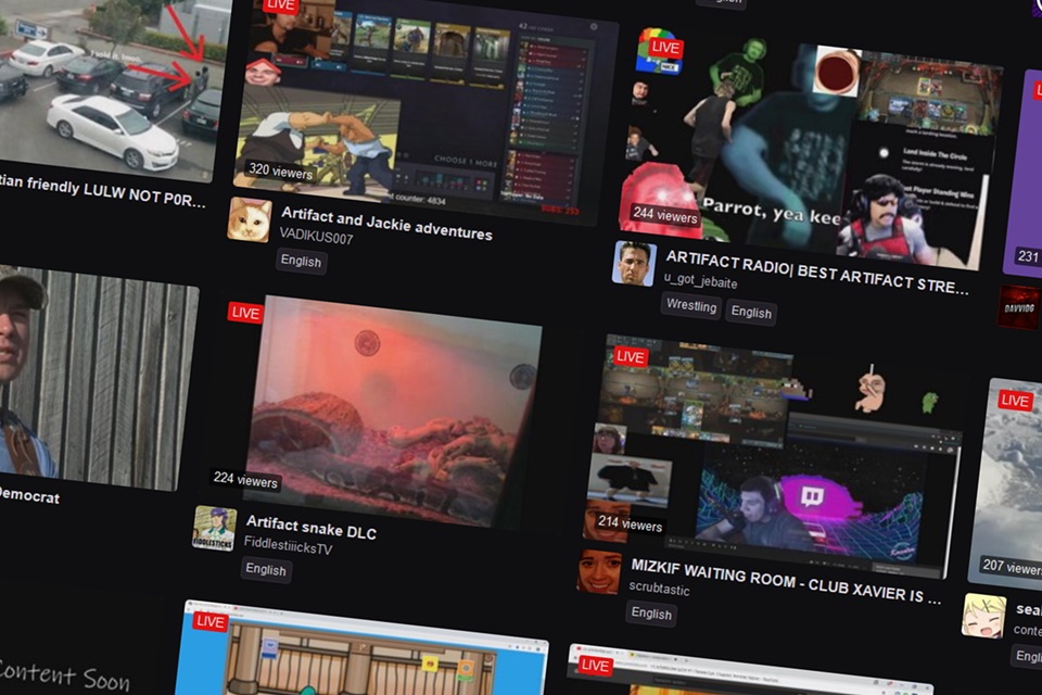 Artifact: transmissões do Twitch são dominadas por pornografia e bizarrices