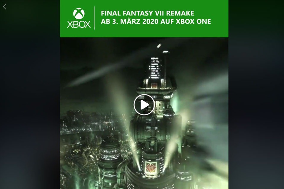Xbox Alemanha lista Final Fantasy VII Remake para 3 de março e volta atrás