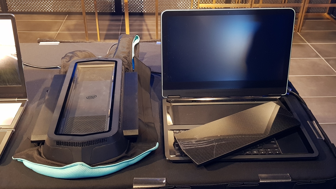 Imagem de: Mochila VR e notebook modular: Intel apresenta protótipo na IEM Chicago