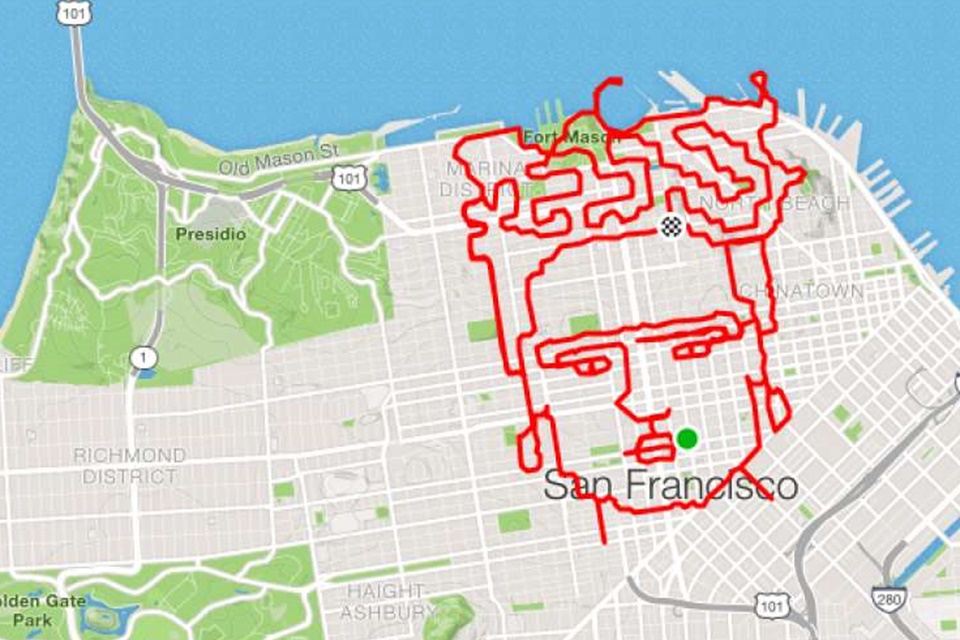 Corredor usa app para desenhar ‘trajeto Frida Kahlo’ em San Francisco