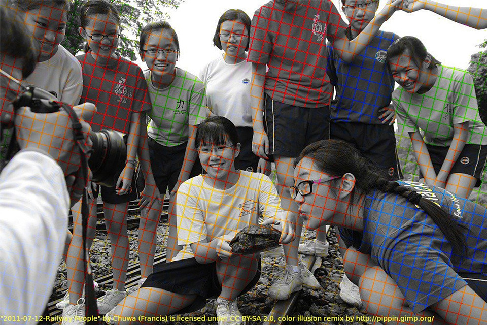 Ilusão de óptica faz foto monocromática parecer colorida