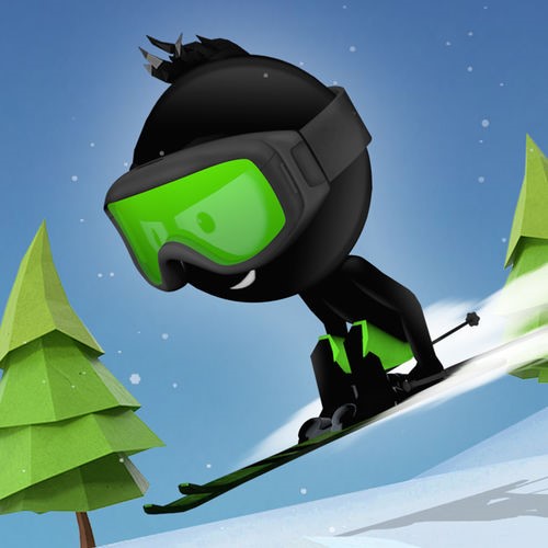 Logo Stickman Ski Ícone Logo Stickman Ski Ícone