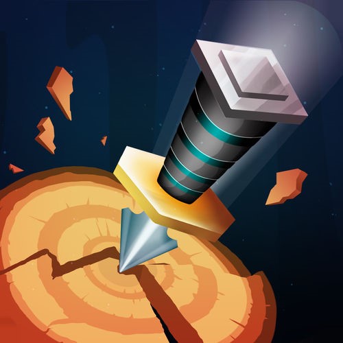 Logo Knife Throw 3D Ícone Logo Knife Throw 3D Ícone