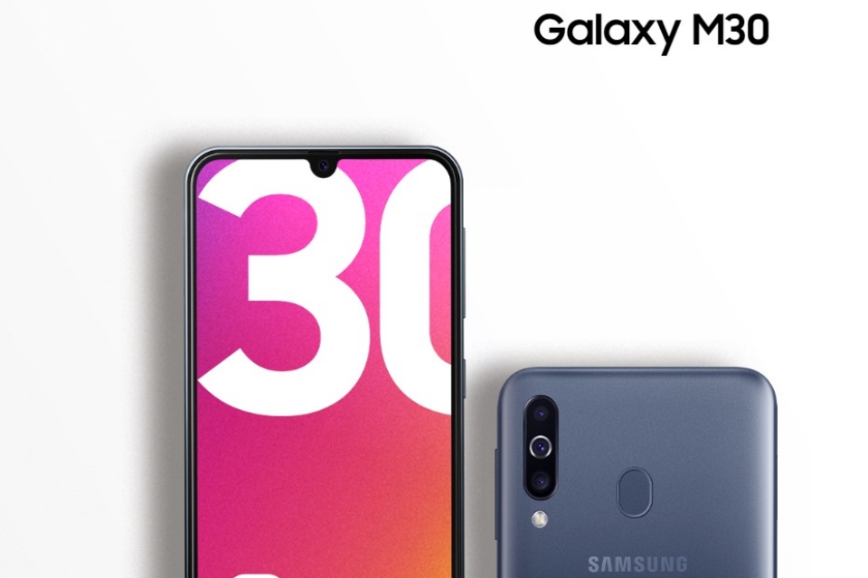 Imagem de: Galaxy M30 por R$ 999 no boleto na Fast Shop!