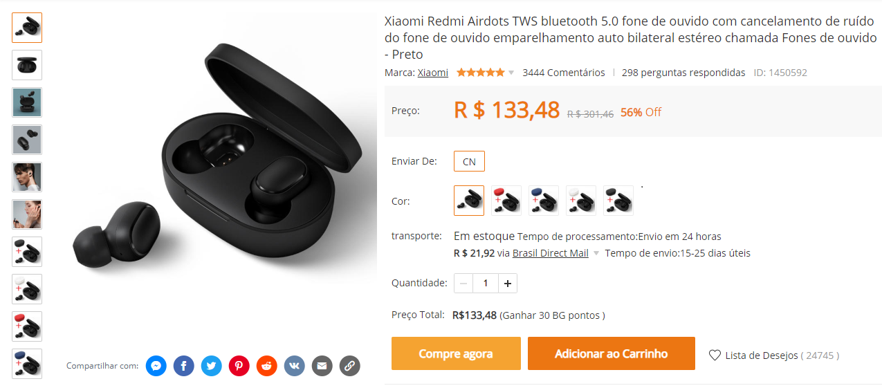 xiaomi airdots na banggood