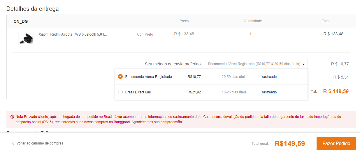entrega banggood