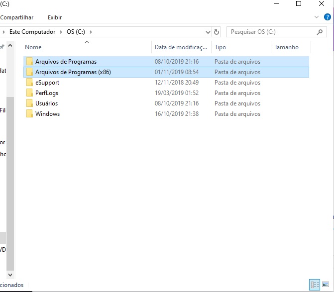 Print arquivos de programa