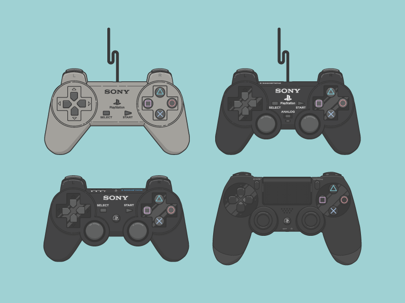 https://dribbble.com/shots/1856852-PlayStation-Controller-Evolution