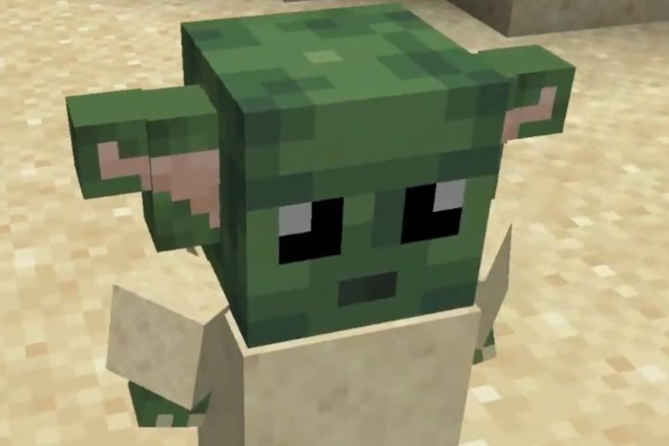 Mod de Minecraft adiciona o 'bebê Yoda' ao jogo