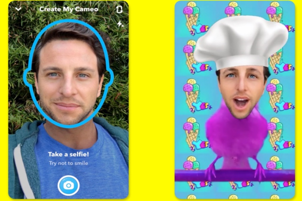 Seja um GIF! Recurso do Snapchat coloca seu rosto em figuras animadas