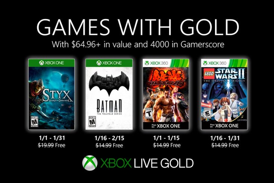 Xbox Games With Gold de janeiro terá Batman da Telltale e Tekken 6