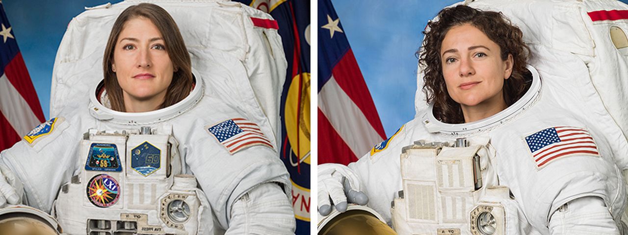 Imagem de: NASA realiza a segunda caminhada espacial totalmente feminina