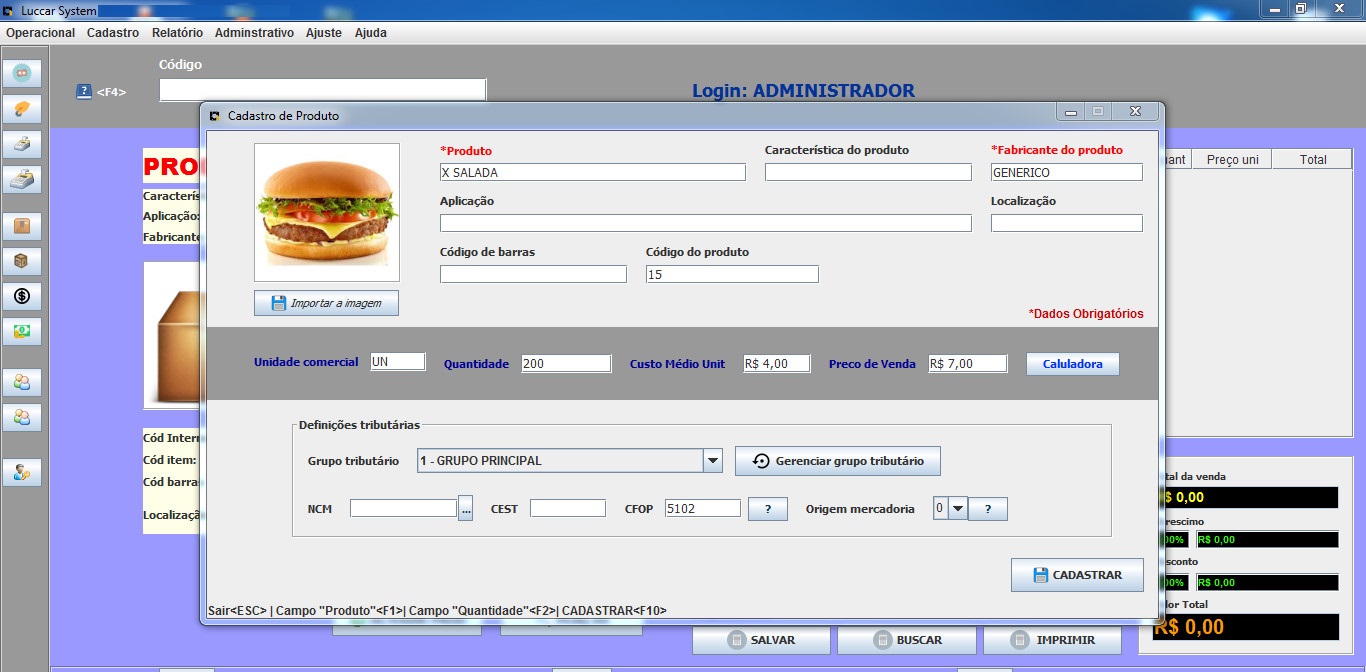 Imagem 3 do LuccarSystem - Sistema de Fast Food em Geral