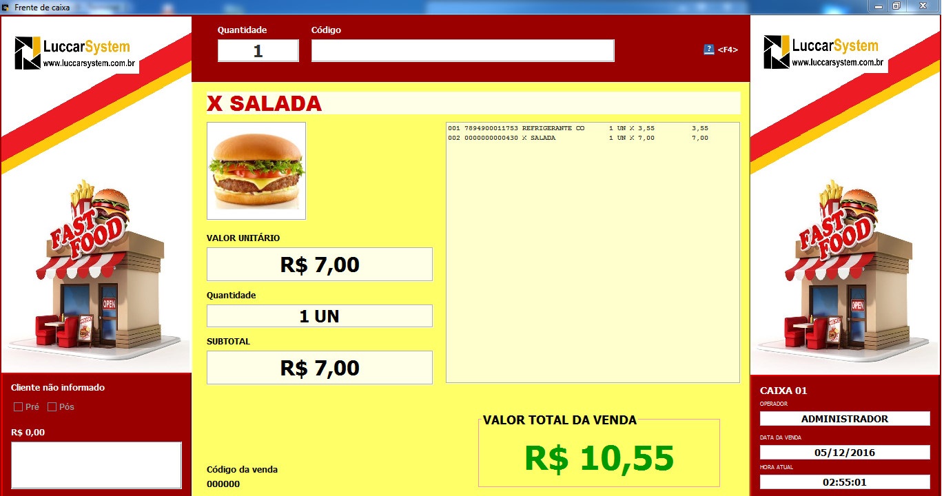 Imagem 4 do LuccarSystem - Sistema de Fast Food em Geral