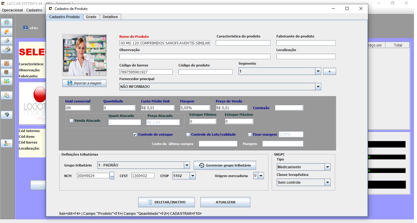 Imagem 4 do LuccarSystem - Sistema Controle de Farmácia, Cosmético