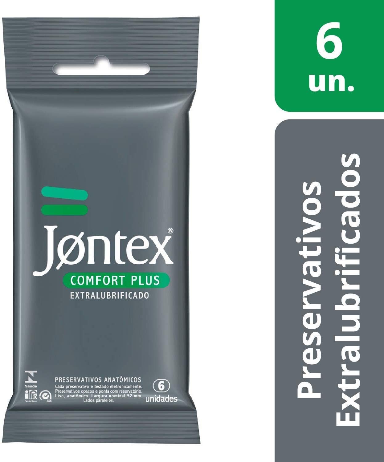 Imagem: Conjunto de 6 Preservativos Lubrificados Confort Plus, Jontex