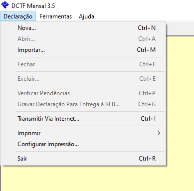 DCTF - Programa Gerador da Declaração (PGD) - Imagem 1 do software