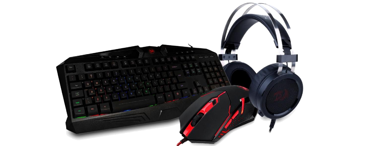 Imagem de: Kit gamer com teclado, mouse, mousepad e fone por R$ 199,90
