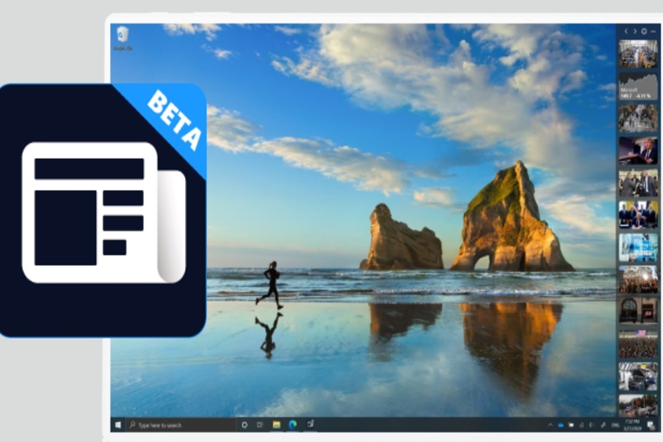Imagem de: Microsoft testa barra lateral com seleção de notícias no Windows 10