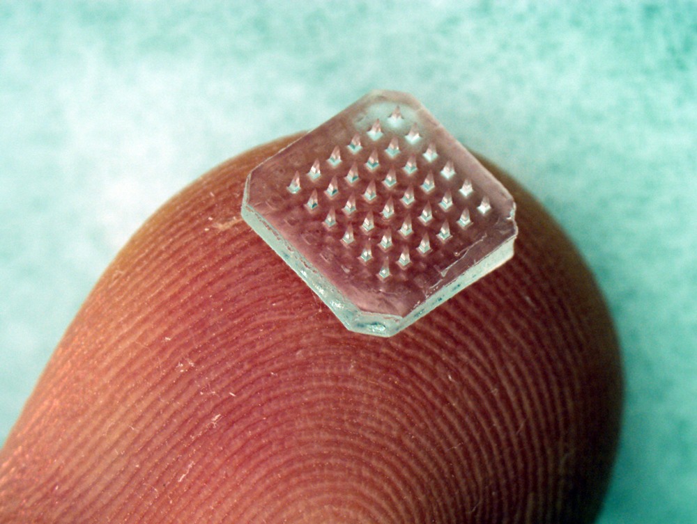 The new vaccine, if approved, will be applied through a microneedle patch.